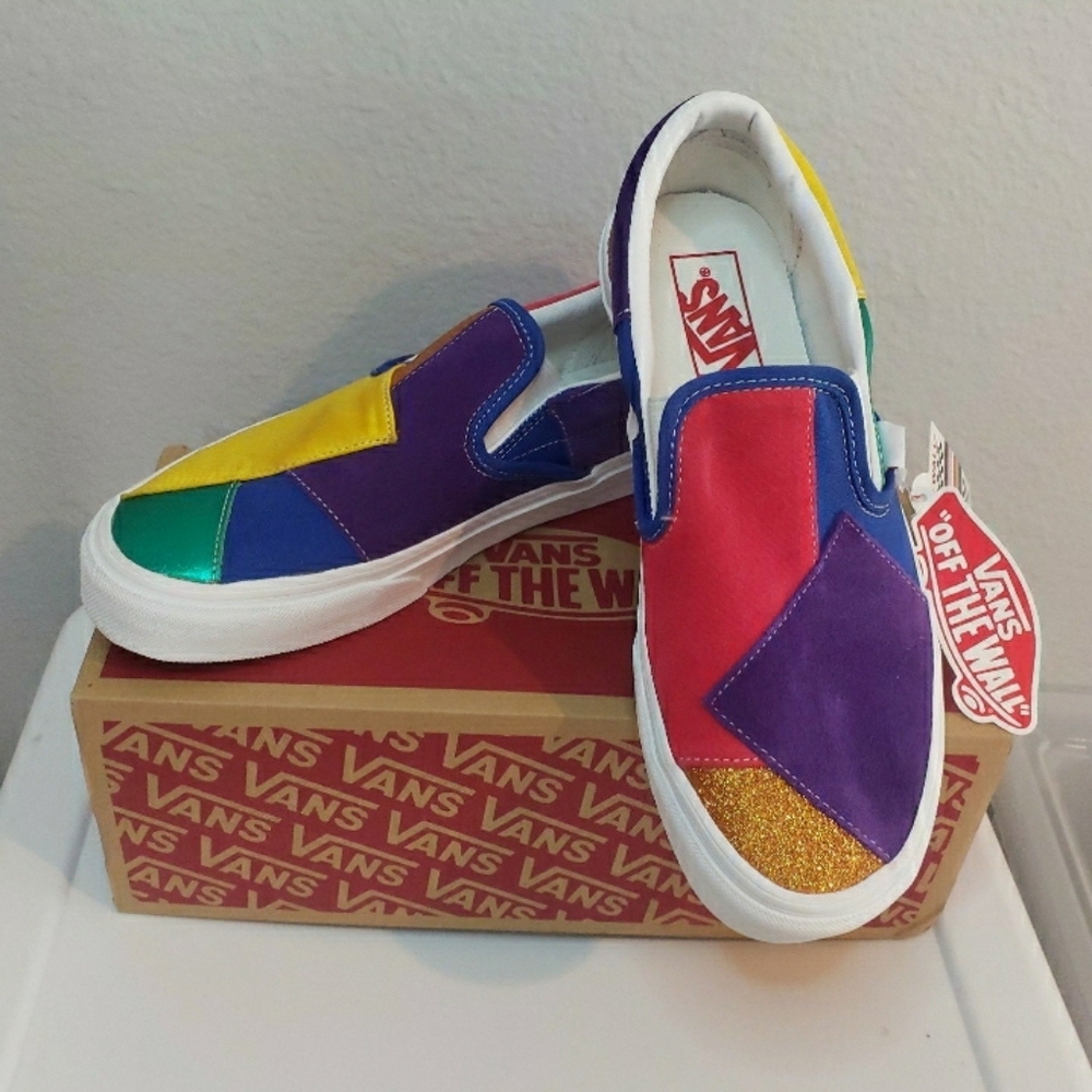 NWT VANS Classic Slip-On Patchwork women's 8.5  mens 7